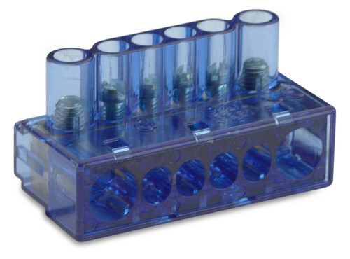Listwa zaciskowa śrubowa 6 torowa, 4x(6-16 mm2), 2x(16-35 mm2), 750v, ekwipotencjalna, opakowanie 25 sztuk model bm9983 1