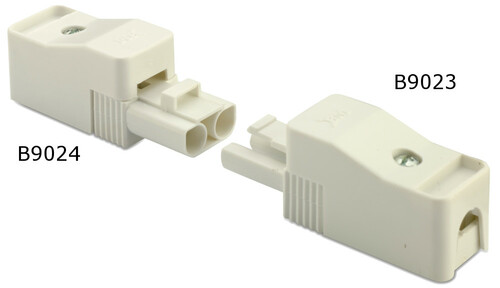 Gniazdo szybkozłączki elektrycznej, 2p, 2,5 mm2, białe, obudowa biała, pa6.6, opakowanie 50 sztuk model bmb9024 1