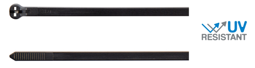 Opaska kablowa, ze stalowym zębem, 300x4,8 mm, czarna, opakowanie 100 sztuk model bmnl3048 1