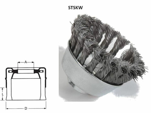 Szczotka doczołowa, drut pleciony ze stali nierdzewnej , br001-cpb stskw 65xm14mm, drut 0,5mm t20 flexovit 1