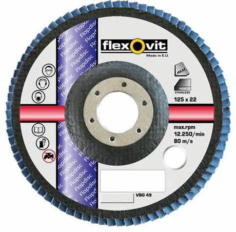 Ściernica listkowa płaska, ziarno ścierne cyrkonowe, podłoże z włókna szklanego, fld fdsf 115x22 r822 flx p80 flexovitzircon 1