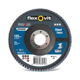 Ściernica listkowa wypukła, ziarno ścierne cyrkonowe, fdtf 115x22 r822 flx p80 spdz, flexovit speedoflex 1