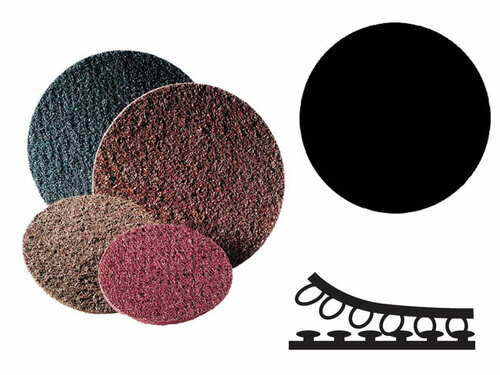 Krążek ścierny z włókniny flexbrite z rzepem, bez otworów, ziarno elektrokorundowe, grube, beżowe, dib di 115x22mm... 1