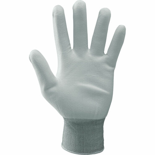 Bezszwowe rękawice poliestrowe, pokryte pu, po wewnętrznej stronie dłoni, lekkie , odporne na przetarcia, dziany przewiewny... 1