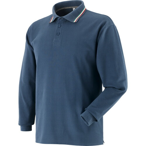 Koszulka polo tricolore, 100% drapanej bawełny, gramatura 190-200 g/m2, długi rękaw, kolor granatowy, model 471056 rozmiar... 1