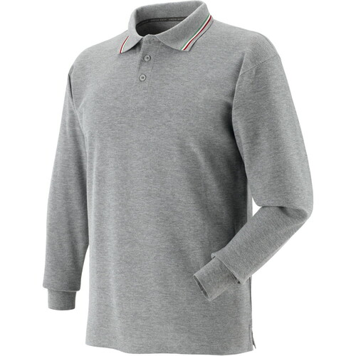 Koszulka polo tricolore, 100% drapanej bawełny, gramatura 190-200 g/m2, długi rękaw, kolor szary, model 471057 rozmiar... 1