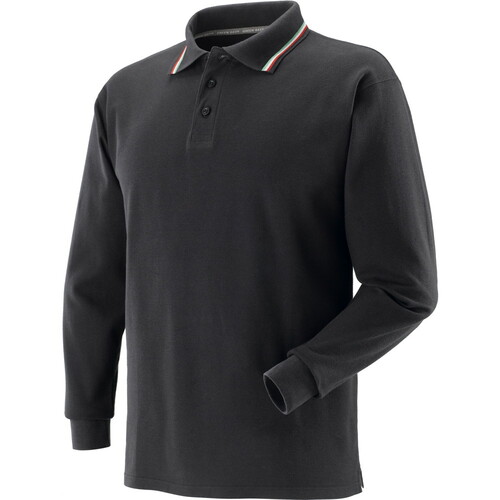 Koszulka polo tricoloore, 100% drapanej bawełny, gramatura 190-200 g/m2, długi rękaw, kolor czarny, model 471058 rozmiar... 1