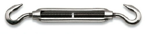 Nakrętka napinająca - śruba rzymska - otwarta hak-hak, model 8207, m14mm, stal inox aisi 316 1
