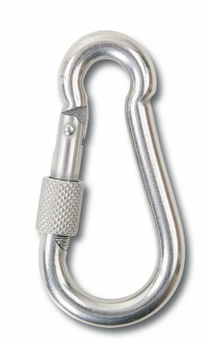 Hak karabinkowy z nakrętką zabezpieczającą, model 8274g, 8x80mm, stal inox aisi 316 1