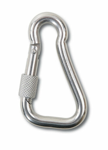 Hak karabinkowy asymetryczny z nakrętką zabezpieczającą, model 8276g, 8x80mm, stal inox aisi 316 1