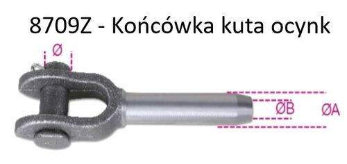 Końcówka kuta widełk.d/lin st.ocynk.13mm 1