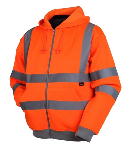 Bluza robocza ostrzegawcza o intensywnej widzialności wykonana z poliestru i bawełny z kapturem pomańczowa, model vwfc14o... 1