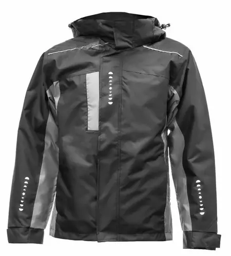 Kurtka robocza z kapturem odblaski czarno-szara rozmiar S Vizwell VWJK1059BG/S 1