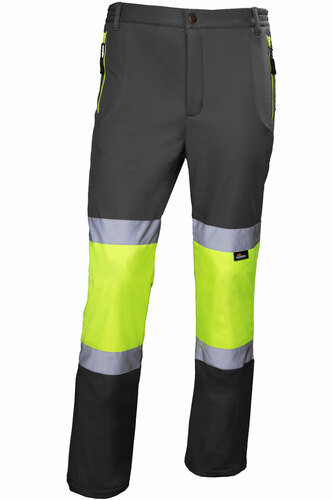 Spodnie robocze softshell hv, wzmocnione materiałem oxford, szaro-czarne, rozmiar xl 1