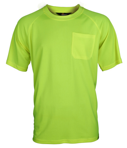 T-shirt w kolorze fluorescencyjnym bez taśm odblaskowych, przewiewny coolpass, żółty, model vwts10-ay rozmiar l 1