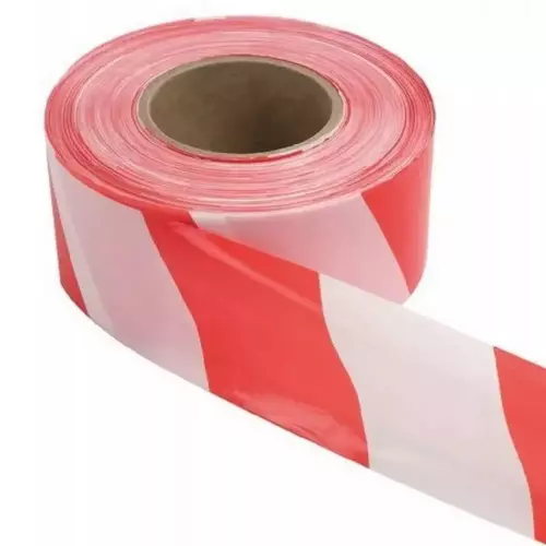 Taśma ostrzegawcza/odgorodzeniowa biało-czerwona 80x100mb 261 1