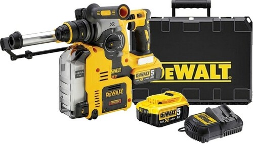 Młotowiertarka z odsysaniem SDS-Plus 24mm + 2x5Ah + ładowarka + walizka DeWALT DCH275P2 1