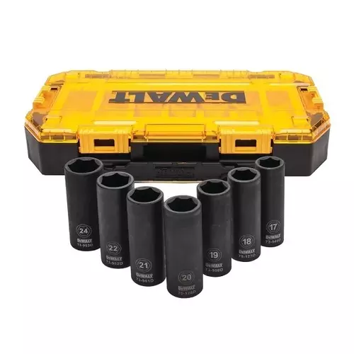 Zestaw 7 szt. długich nasadek udarowych 1/2" DeWalt DWMT74737-0 1