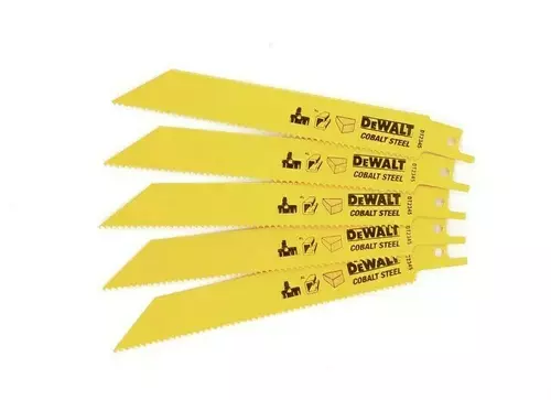 Zestaw 5 szt. brzeszczotów bagnetowych do drewna z gwoździami PVC 10z długość 152x2,5mm DeWALT DT2345 1
