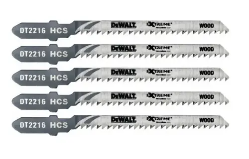Zestaw 5 szt. brzeszczotów do wyrzynarek 82mm do szybkiego, krzywoliniowego cięcia drewna DeWalt DT2216 1