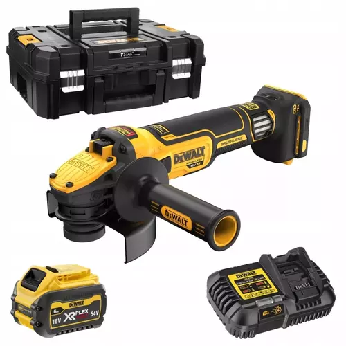 Szlifierka kątowa 125mm 18V z regulacją obrotów + walizka walizka + ładowarka + aku 1x6Ah DeWALT DCG409VST1 1