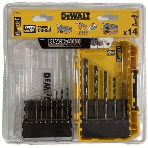Zestaw 14 szt. wierteł do metalu, HSS-G Black&Gold DeWalt DT70727 1
