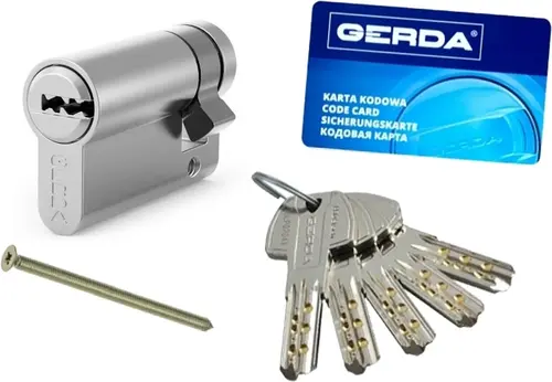 Wkładka z atestem do drzwi do zamka 30/10 Gerda PRO SYSTEM X nikiel 1