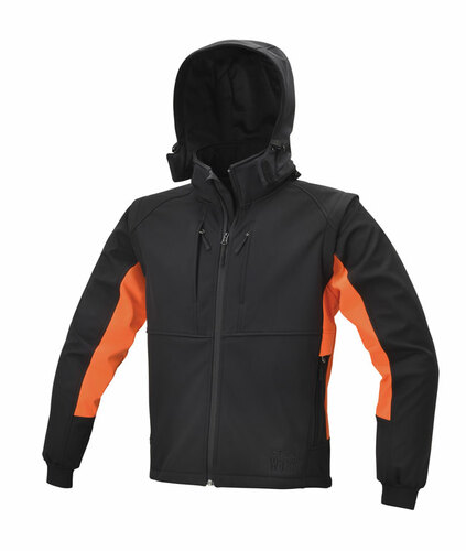 KURTKA KRÓTKA SOFTSHELL Z MATERIAŁU TRÓJWARSTWOWEGO, Z WODOODPORNĄ, WIATROSZCZELNĄ, ODDYCHAJĄCĄ MEMBRANĄ TPU, Z ODPINANY 1