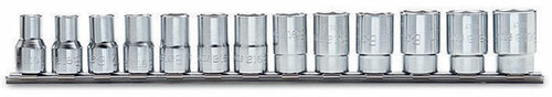 KOMPLET NASADEK 920A, 10-22MM, 13 SZTUK, NA SZYNIE METALOWEJ, MODEL 920A/SB13 1