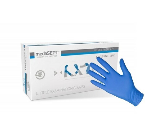 Rękawiczki nitrylowe medaSEPT NITRILE PREFER PF rozmiar L 1