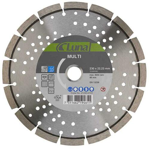 Tarcza diamentowa 230x2,2x22 uniwersalna Multi Luna 212930101 1