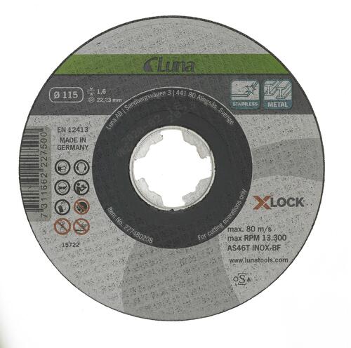 Tarcza ścierna tnąca X-LOCK 115x1,6 mm LUNA 277480208 1