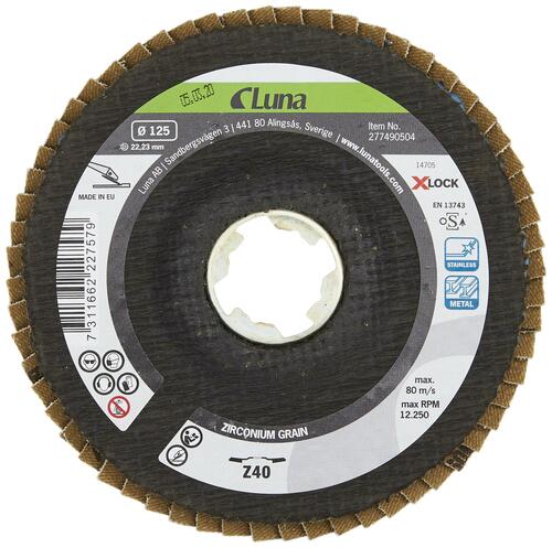 Krążek ścierny lamelowy X-LOCK P40 125 mm LUNA 277490504 1