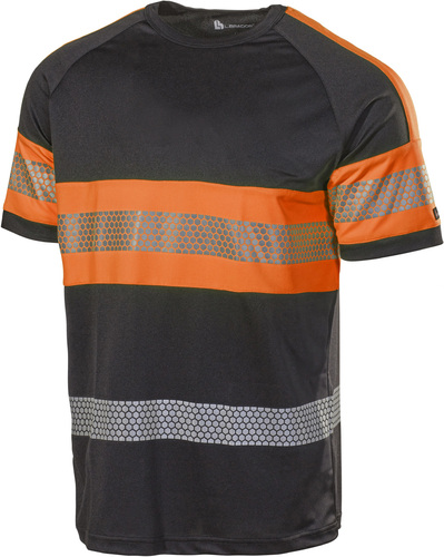T-shirt Hi-Vis 6110P czarny/pomarańczowy rozm.L L.Brador 800052607 1