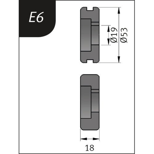 Rolki gnące Metallkraft Typ E6, Ø 53 x 19 x 18 mm 1
