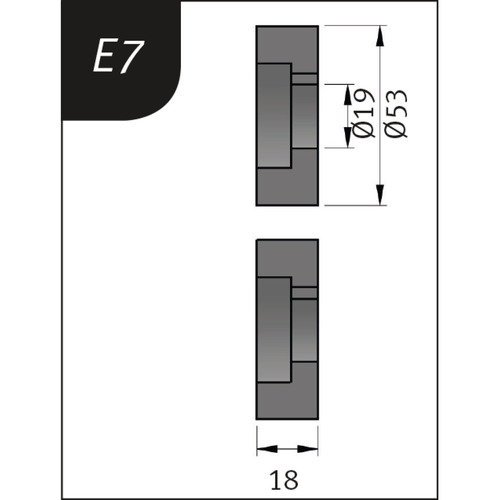 Rolki gnące Metallkraft Typ E7, Ø 53 x 19 x 18 mm 1