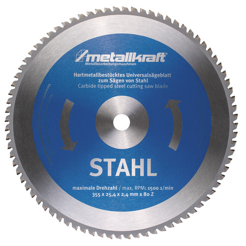 Tarcza piły do stali Metallkraft Ø 355 x 2,4 x 25,4 mm Z80 1