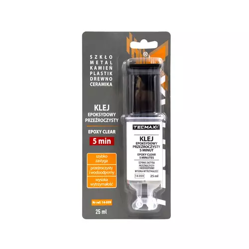 TECMAXX - Klej Epoksydowy Przeźroczysty 5 Minut - Strzykawka 25ml 1