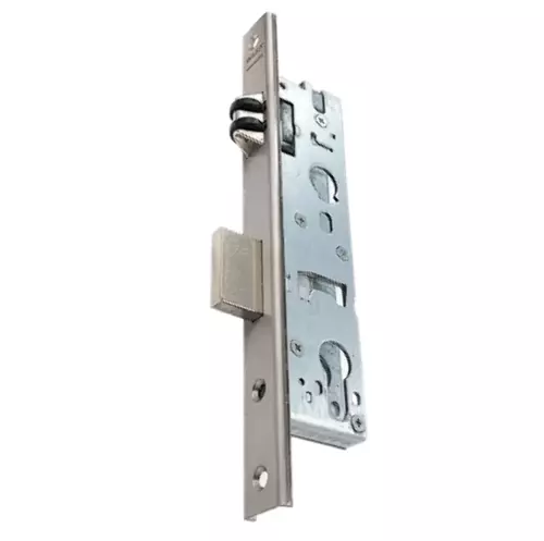 Zamek do drzwi wpuszczany na wkładkę bębenkową rolkowy D30 U 1452 Wilka inox 1
