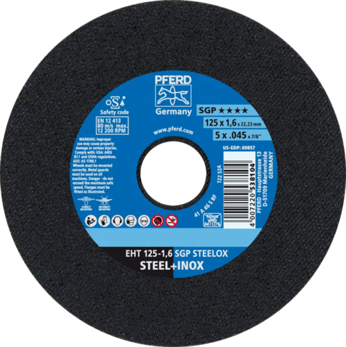 Tarcza do cięcia metalu 125x1,6x22,23 SGP STEELOX płaska Pferd 61331420 1