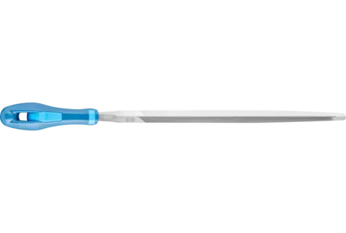 Pilnik do ostrzenia pił z uchwytem – trójkątny wąski 150 mm nacięcie 2 uniwersalny do ostrzenia 1