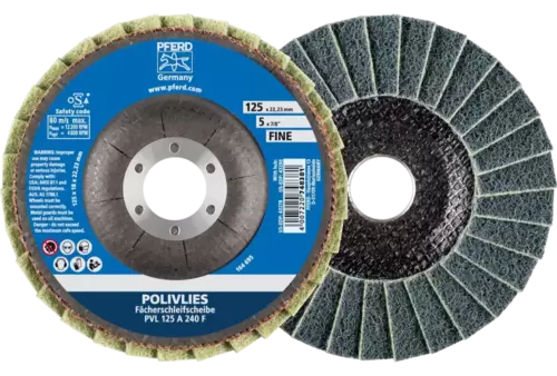 Ściernica włókninowa POLIVLIES PVL Korund Ø 125 mm otwór 22,23 mm A240F do szlifu dokładnego 1