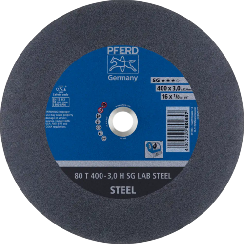 Tarcza do cięcia metalu 400x3x32 SG LAB STEEL płaska Pferd 66300150 1