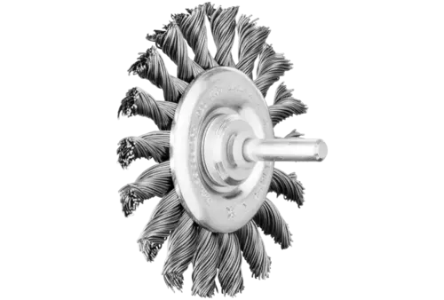Szczotka tarczowa pleciona POS RBG Ø76 × 6 mm trzpień Ø6 mm drut stalowy Ø0,50 1