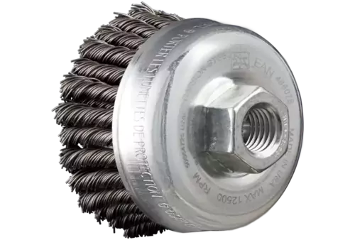 Szczotka garnkowa POS 2-rzędowa pleciona TBG HD Ø 65 mm M14, drut stalowy Ø 0,50 mm, do szlifierki kątowej 1