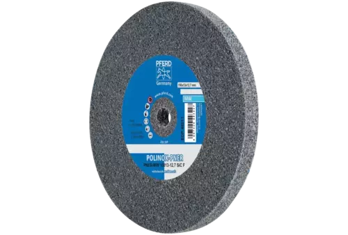 Dysk z włókniny prasowanej POLINOX PNER Ø 150 × 13 mm do otworu Ø 12,7 mm Średnio miękki SiC drobnoziarnisty do wykańczania 1