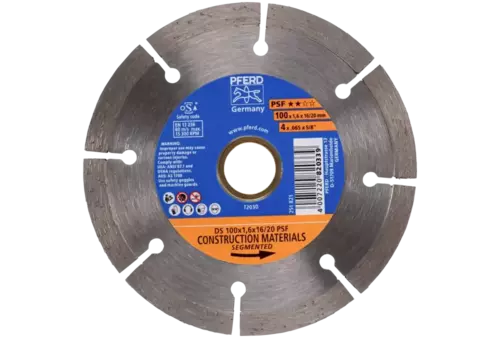 Diamentowa ściernica do przecinania DS 100 × 1,6 × 16/20 mm PSF do szybkiego cięcia kamienia i betonu 1