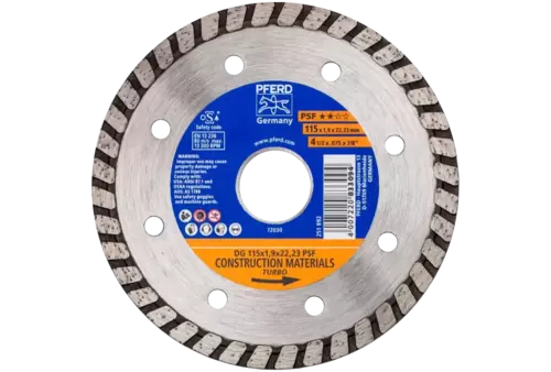 Diamentowa ściernica do przecinania DG 115 x 1,9 x 22,23 mm PSF do cięcia kamienia/betonu, wysoka jakość cięcia 1