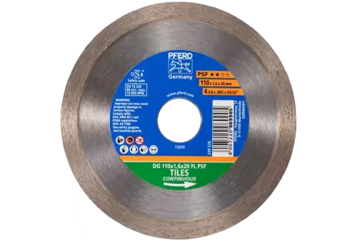 Diamentowa ściernica do przecinania DG FL 110 × 1,6 × 20 mm PSF do cięcia glazury, wysoka jakość cięcia 1