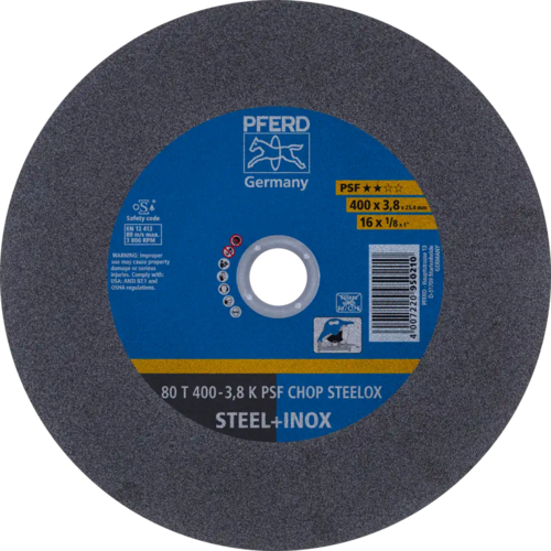 Tarcza do cięcia metalu 400x3,8x25,4 PSF CHOP STEELOX płaska Pferd 69690002 1